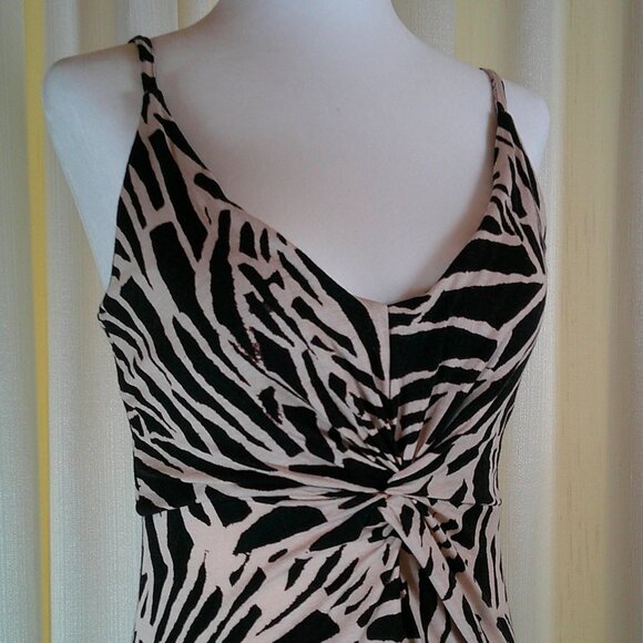 H&M Zebra Print Twist-Front Slip Dress – Black & Blush Size S - Picture 4 of 8